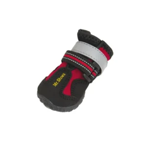 Chaussures de protection pour chien noires et rouges avec velcro
